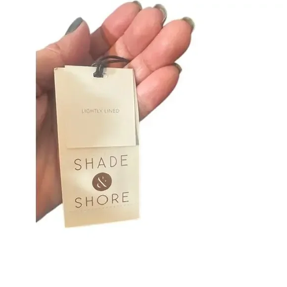 Shade & Shore Black Scalloped Trim Lightly Lined Padded Bikini Top Women 38D - Picture 8 of 8